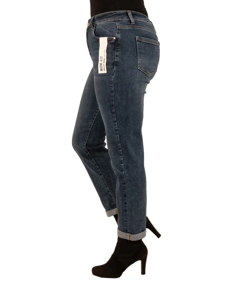 Dark blue high waist mom jeans van Hello Miss - Afbeelding 4