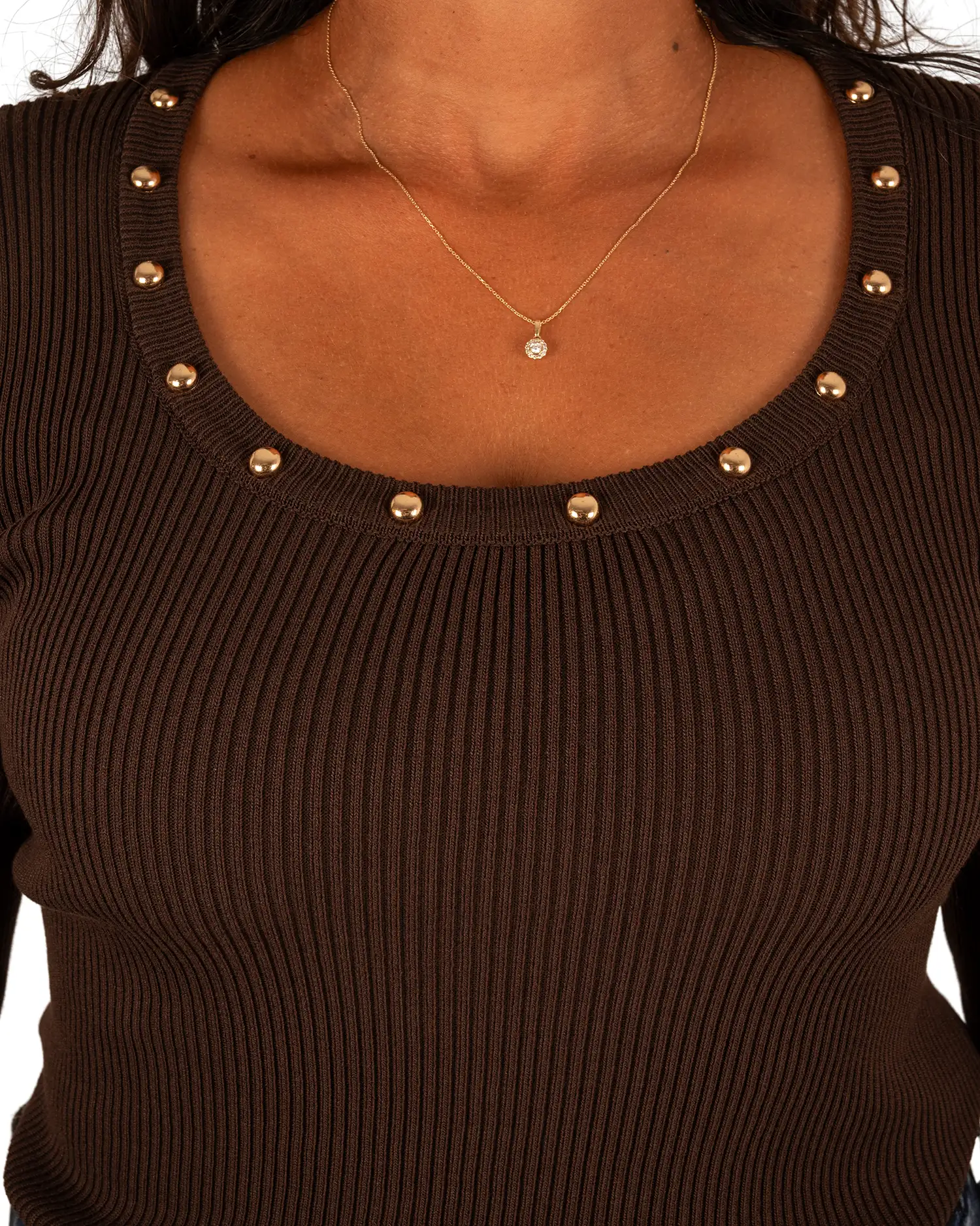 Donkerbruin shirt studs van Moocci - Afbeelding 4