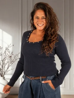 Donkerblauw shirt studs van Moocci
