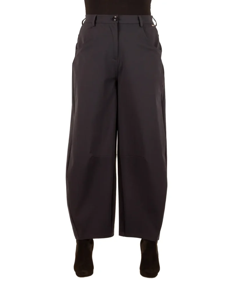 Donkerblauwe travelstof barrel broek van Mi Piace - Afbeelding 4