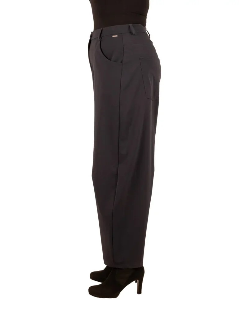 Donkerblauwe travelstof barrel broek van Mi Piace - Afbeelding 3