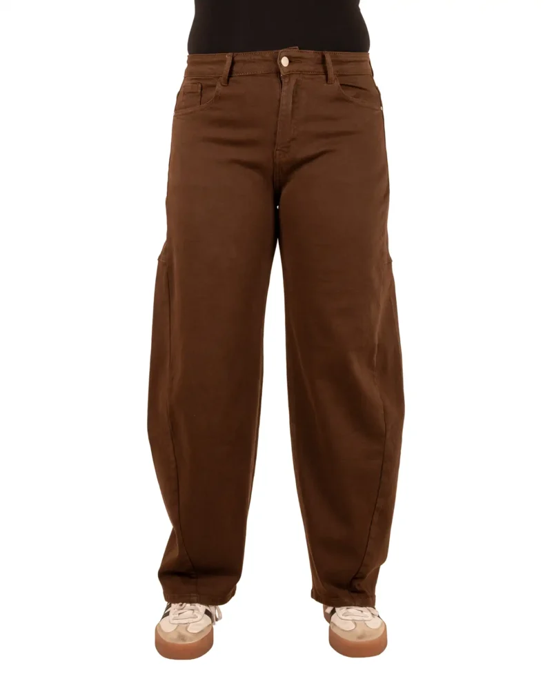 Donkerbruine balloon jeans van Denim Style - Afbeelding 4
