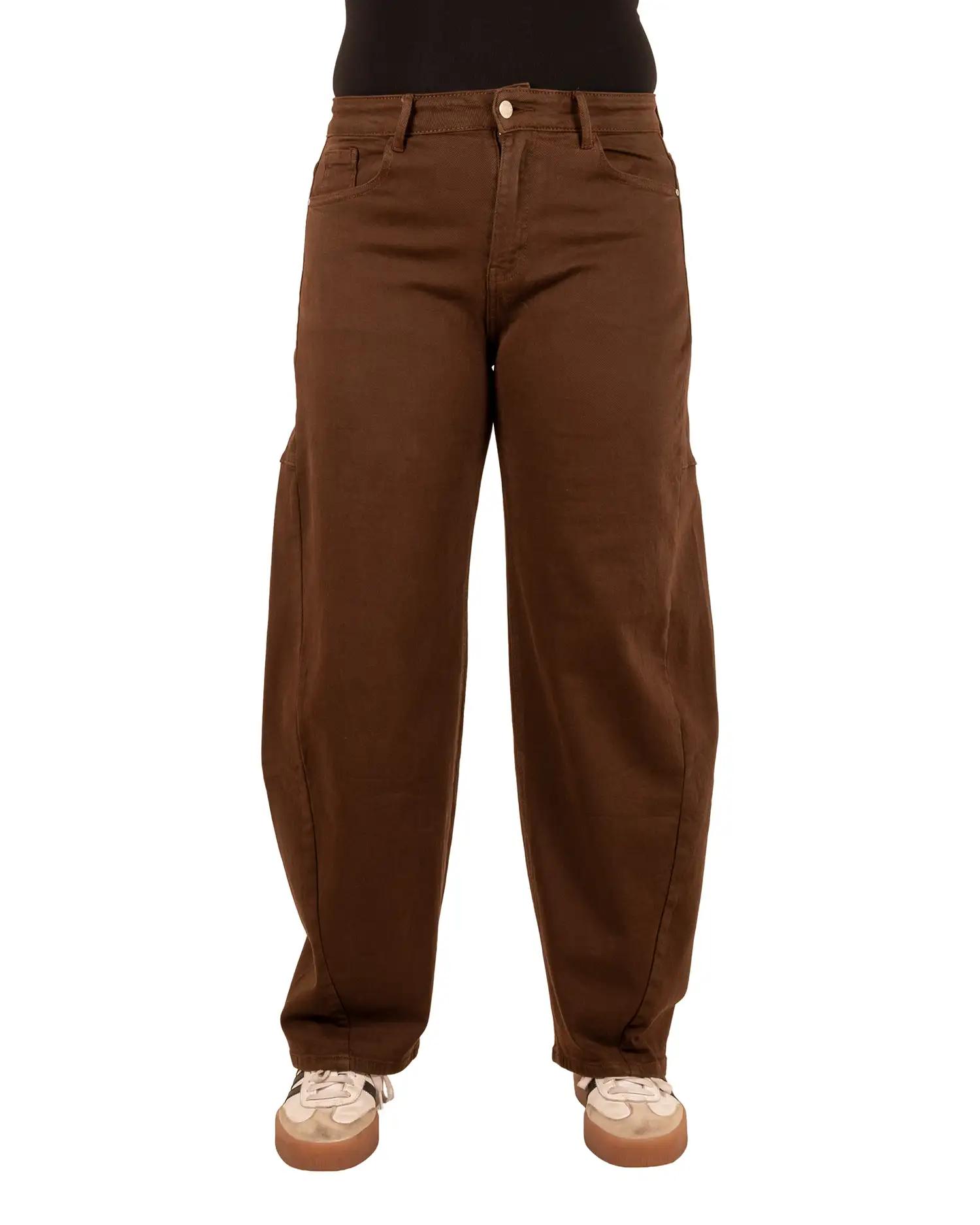 Donkerbruine balloon jeans van Denim Style - Afbeelding 4