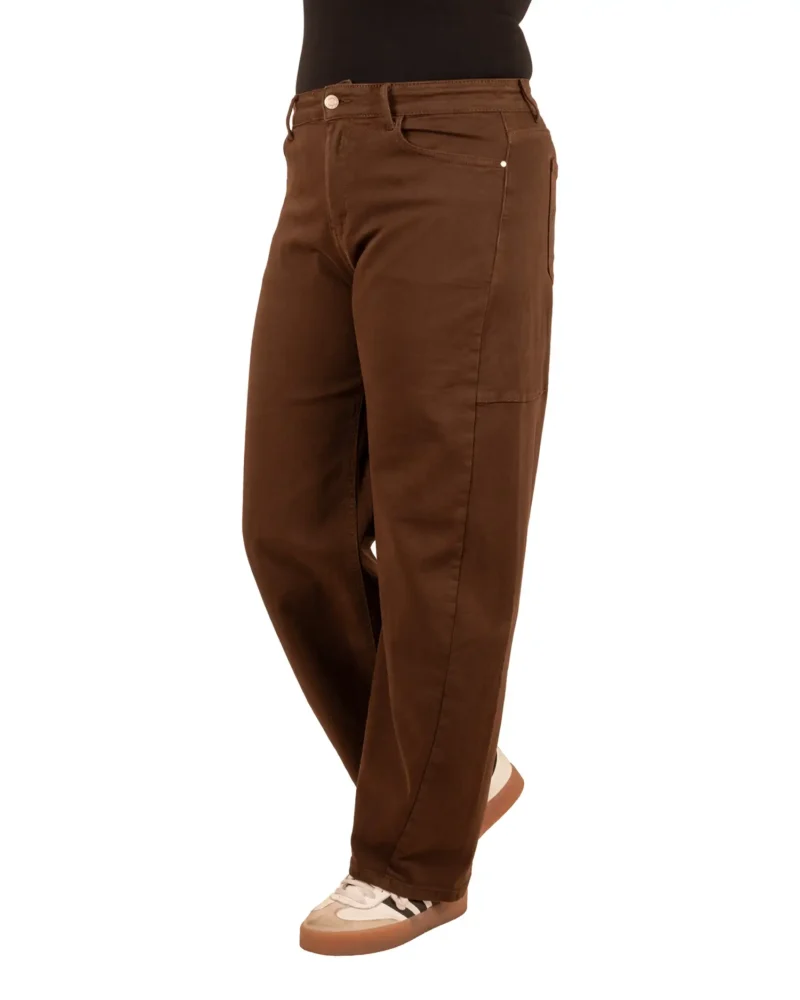 Donkerbruine balloon jeans van Denim Style - Afbeelding 2