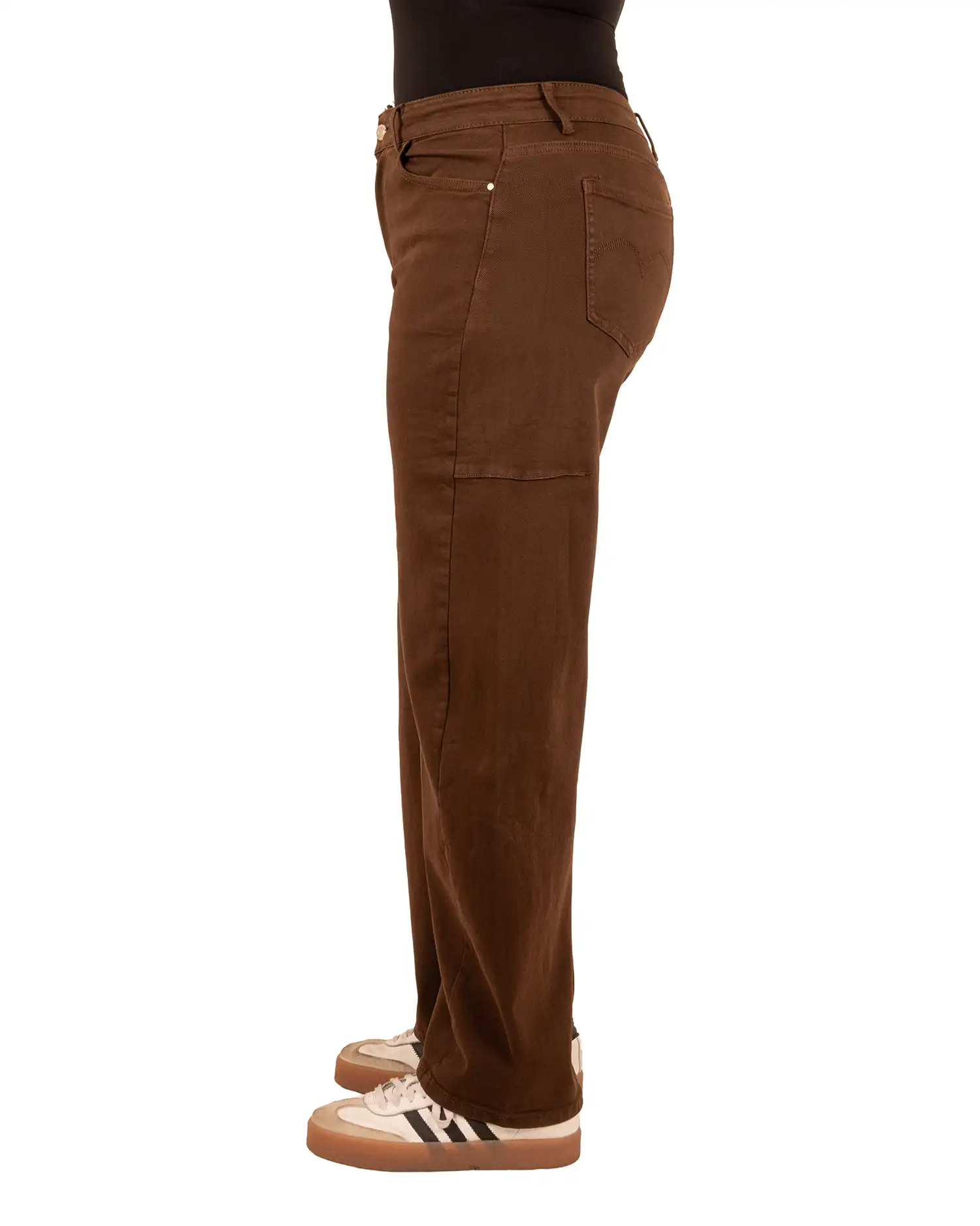 Donkerbruine balloon jeans van Denim Style - Afbeelding 3