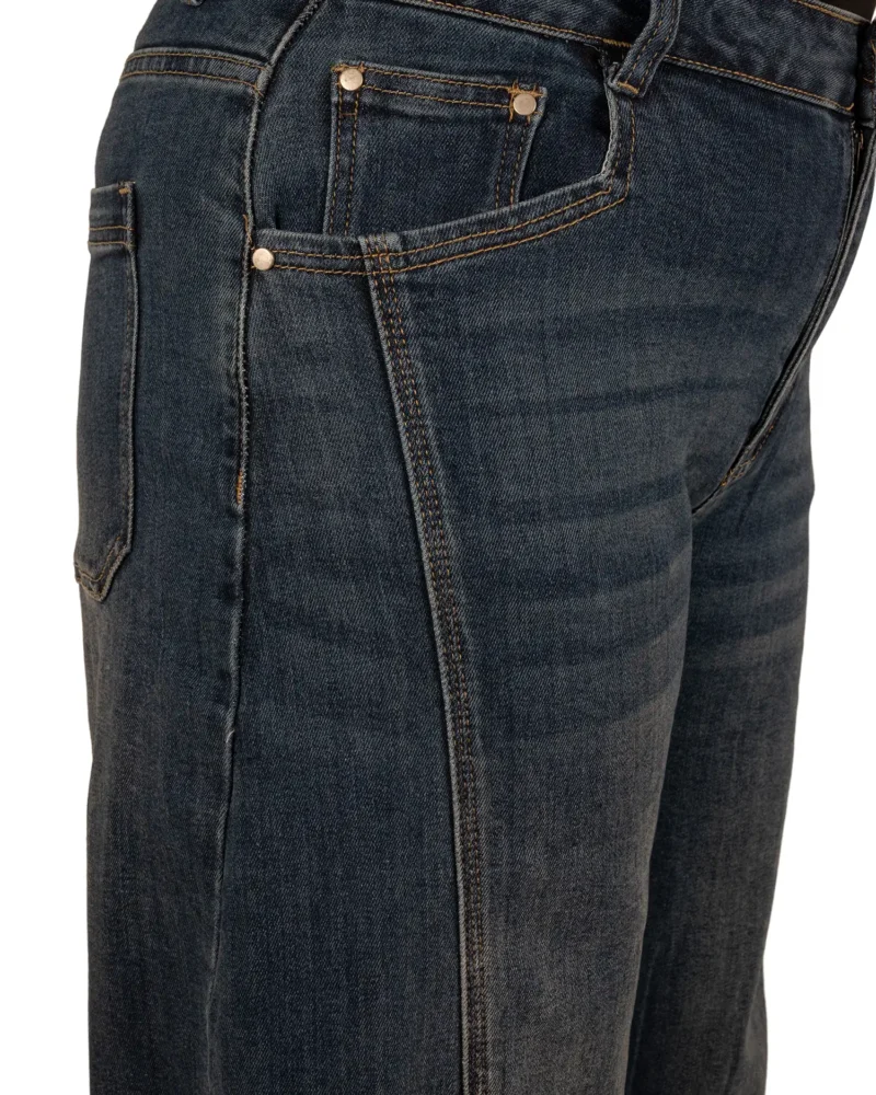 Dark blue barrel wide leg jeans van Gemma Ricceri - Afbeelding 5