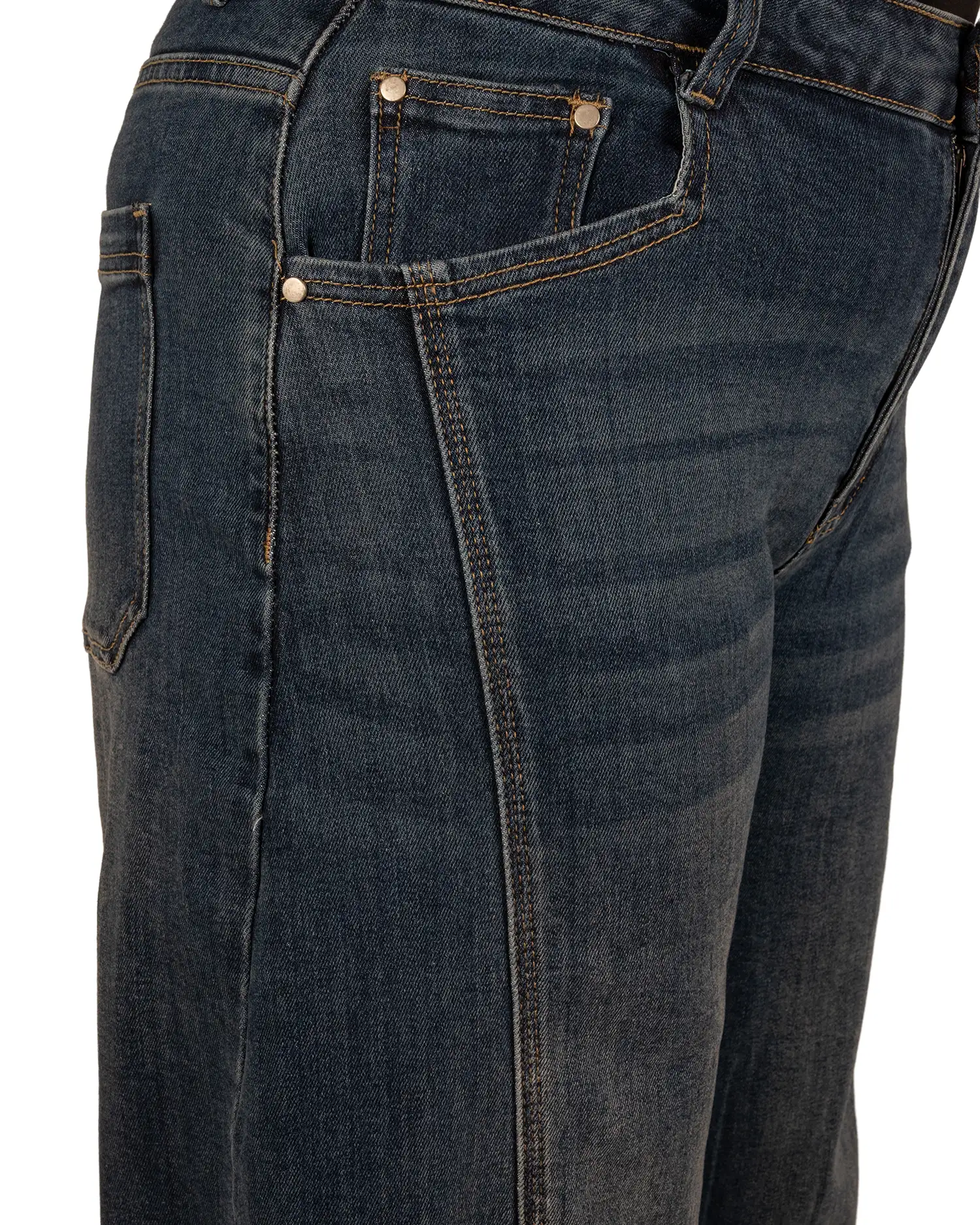 Dark blue barrel wide leg jeans van Gemma Ricceri - Afbeelding 5