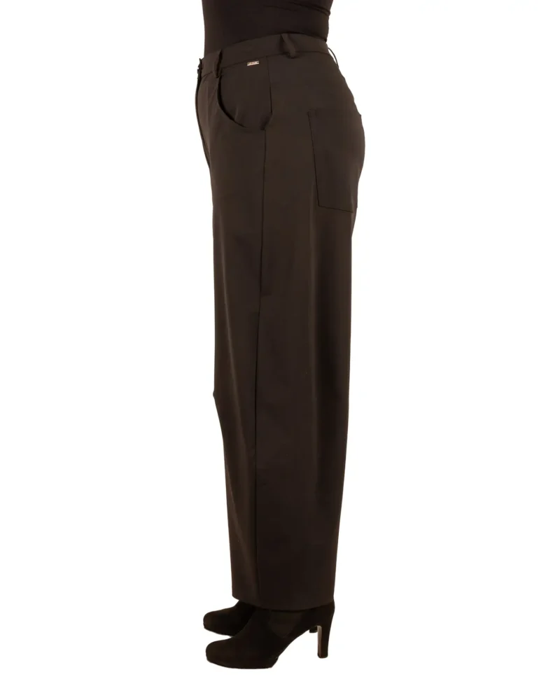 Zwarte travelstof barrel broek van Mi Piace - Afbeelding 4