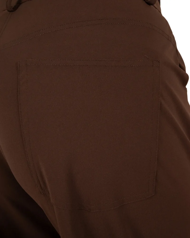 Donkerbruine travelstof barrel broek van Mi Piace - Afbeelding 7