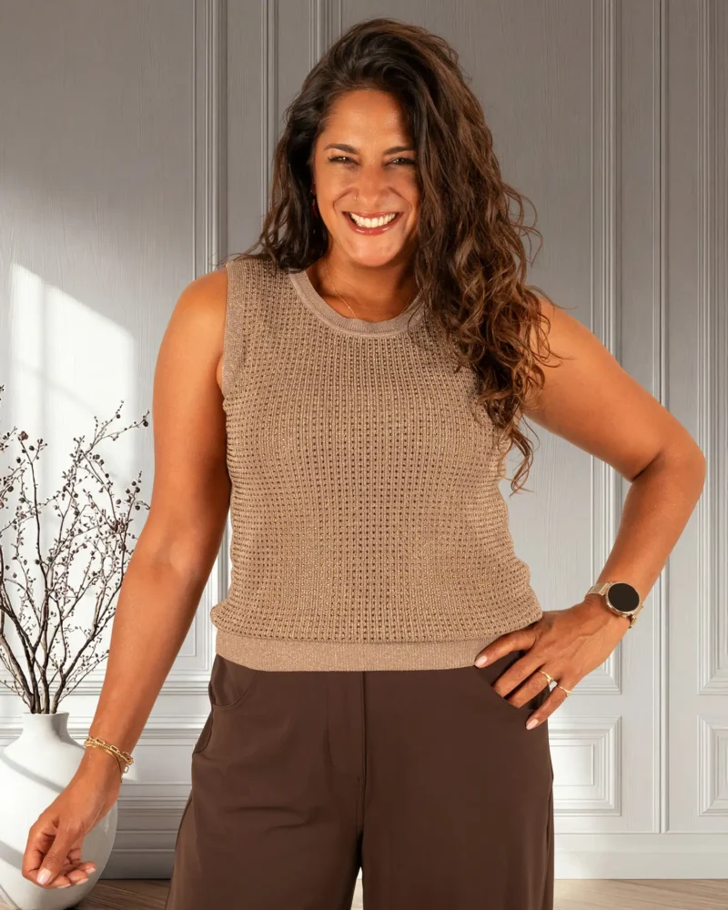 Taupe hemdje glitter van My Fave - Afbeelding 3