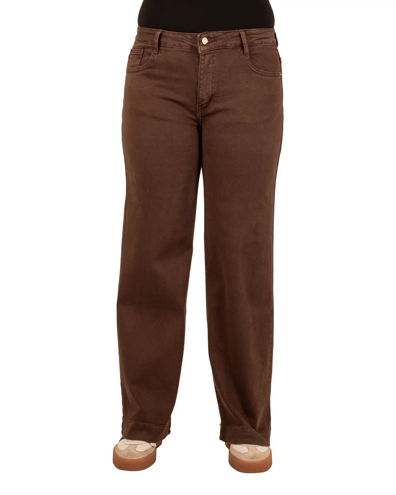Donkerbruine straight jeans van FS Fashion - Afbeelding 6