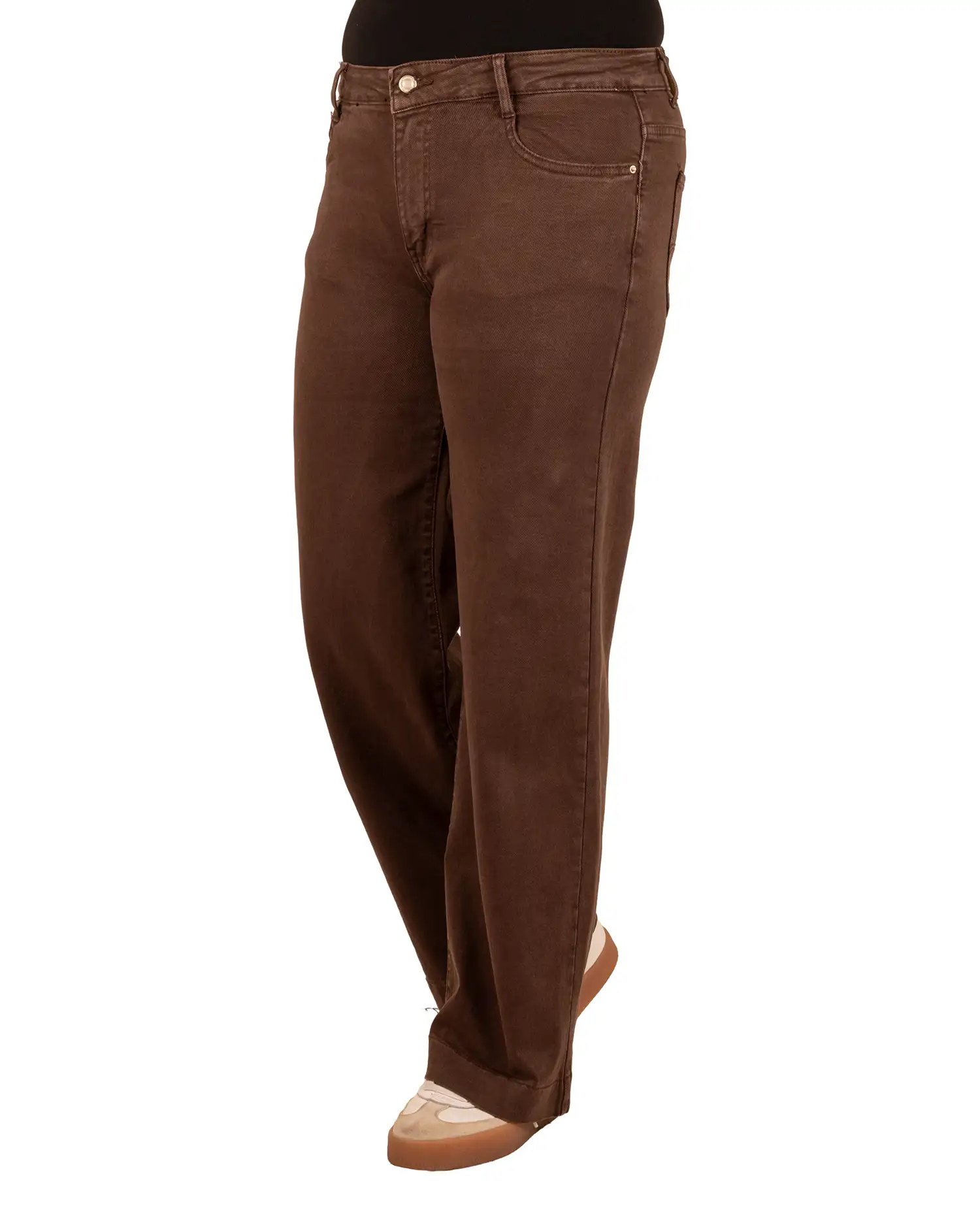 Donkerbruine straight jeans van FS Fashion - Afbeelding 2