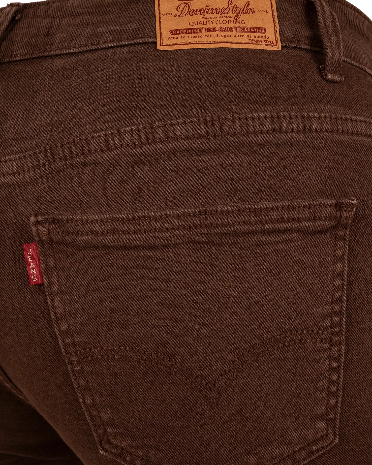 Donkerbruine straight jeans van FS Fashion - Afbeelding 4