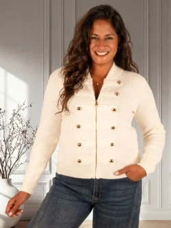 Lichtbeige gebreid vest van My Fave