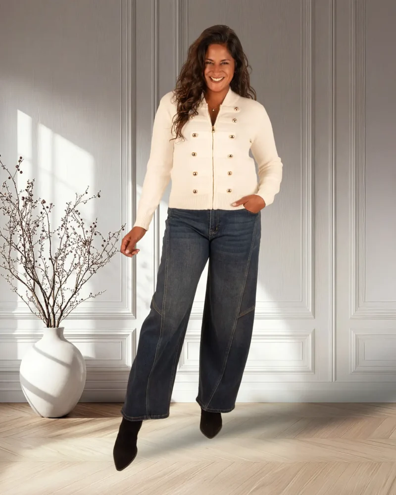 Lichtbeige gebreid vest van My Fave - Afbeelding 2