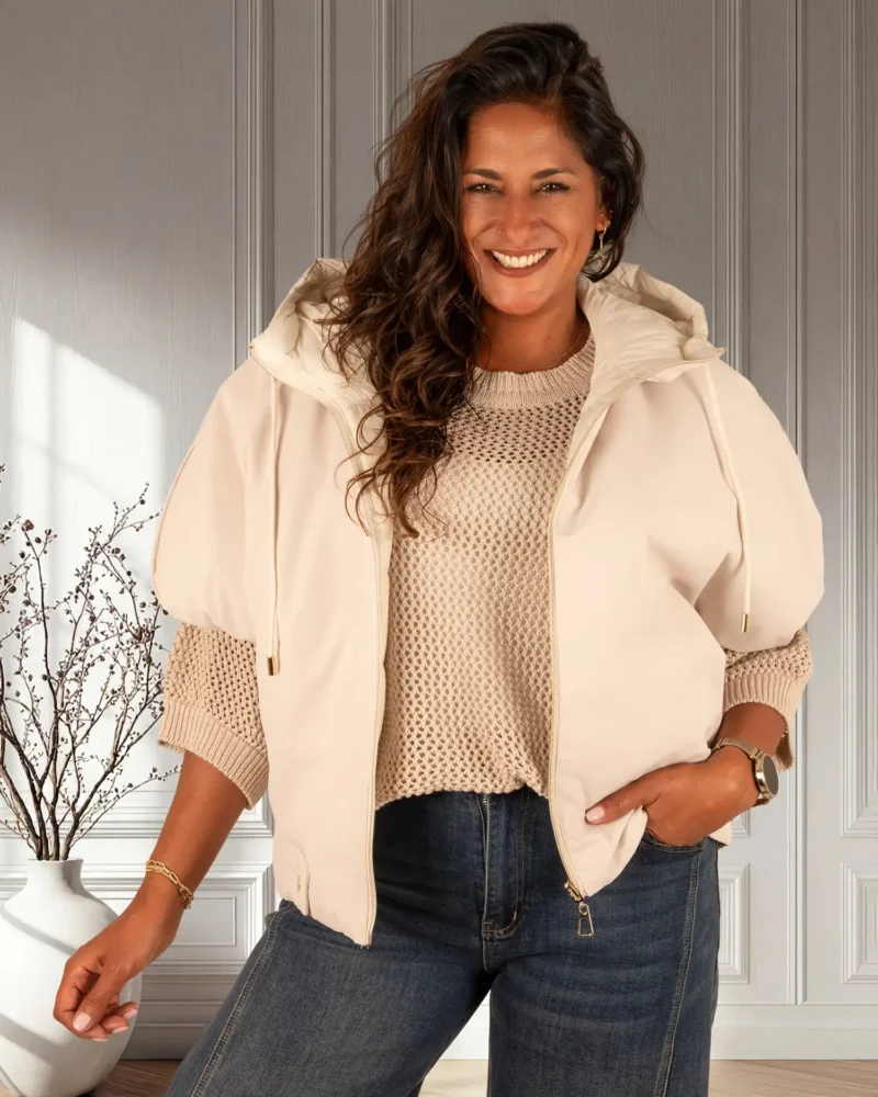 Lichtbeige reversible bodywarmer van Monte Cervino