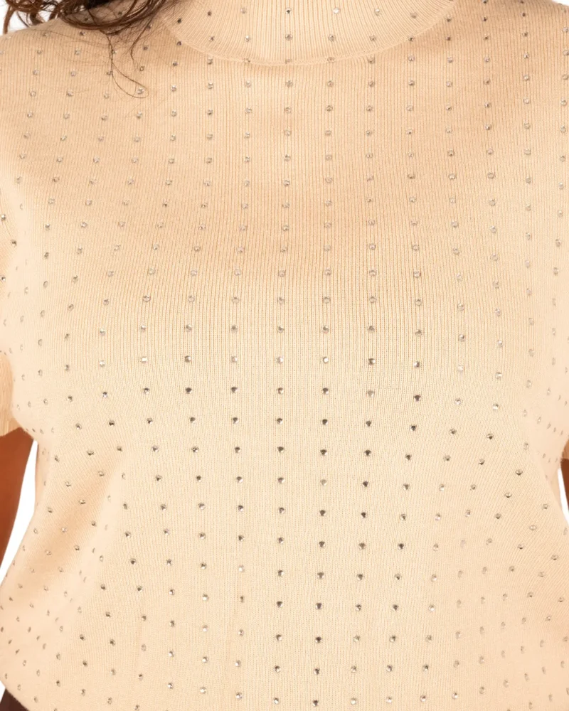 Beige shirt glitter van My Fave - Afbeelding 5