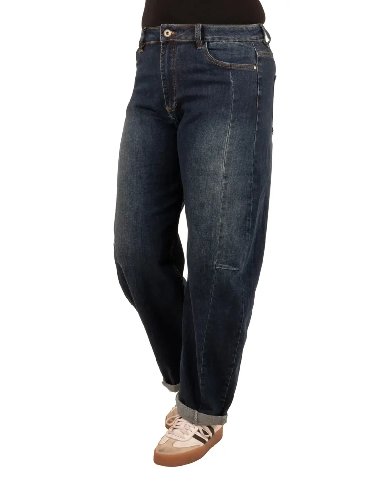 Dark blue barrel wide leg jeans van Gemma Ricceri - Afbeelding 2