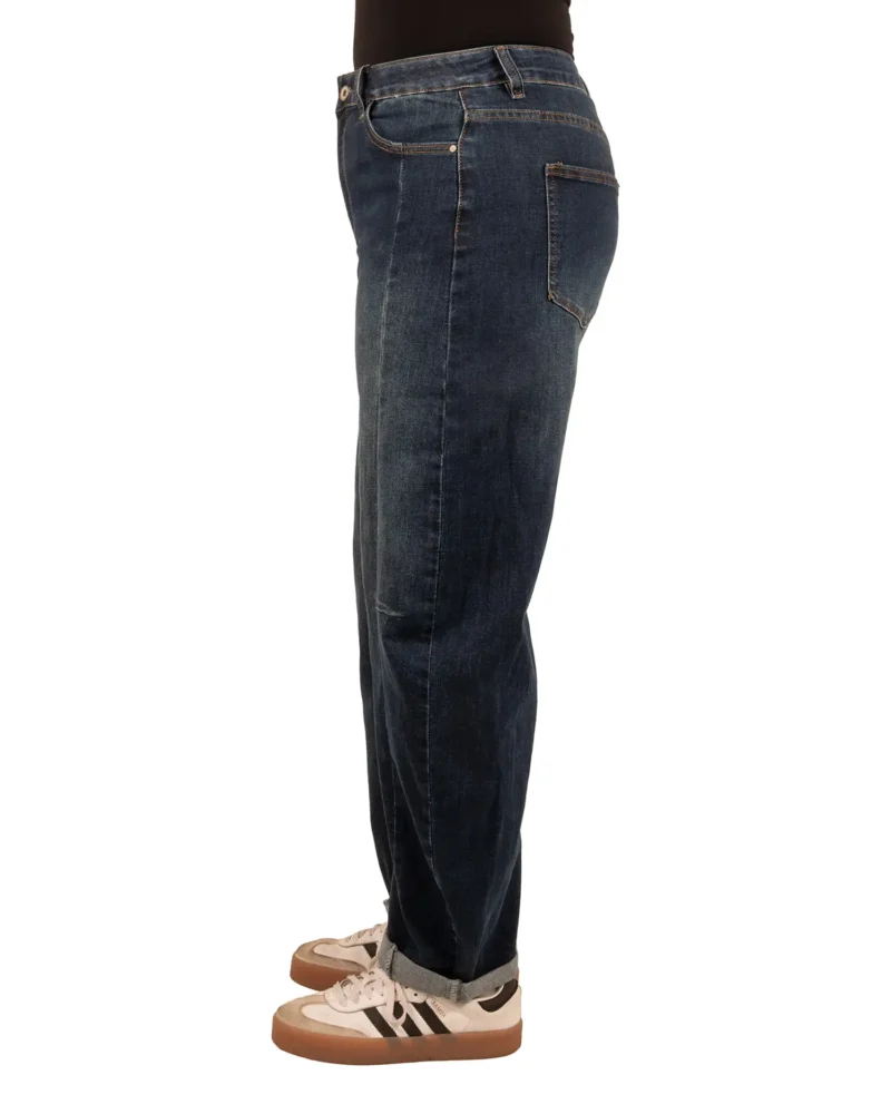 Dark blue barrel wide leg jeans van Gemma Ricceri - Afbeelding 4