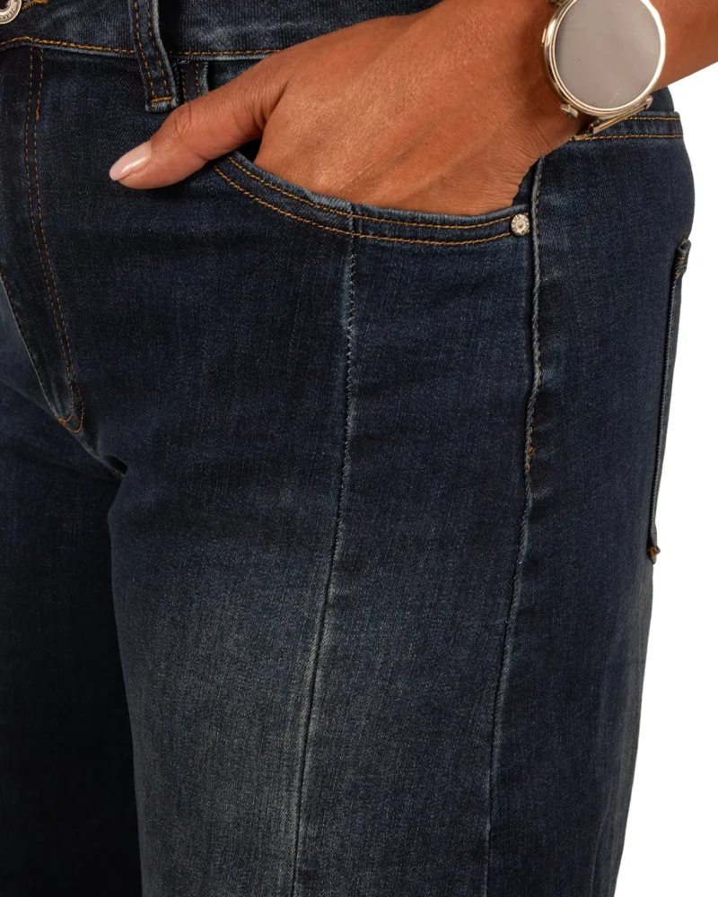 Dark blue barrel wide leg jeans van Gemma Ricceri - Afbeelding 5