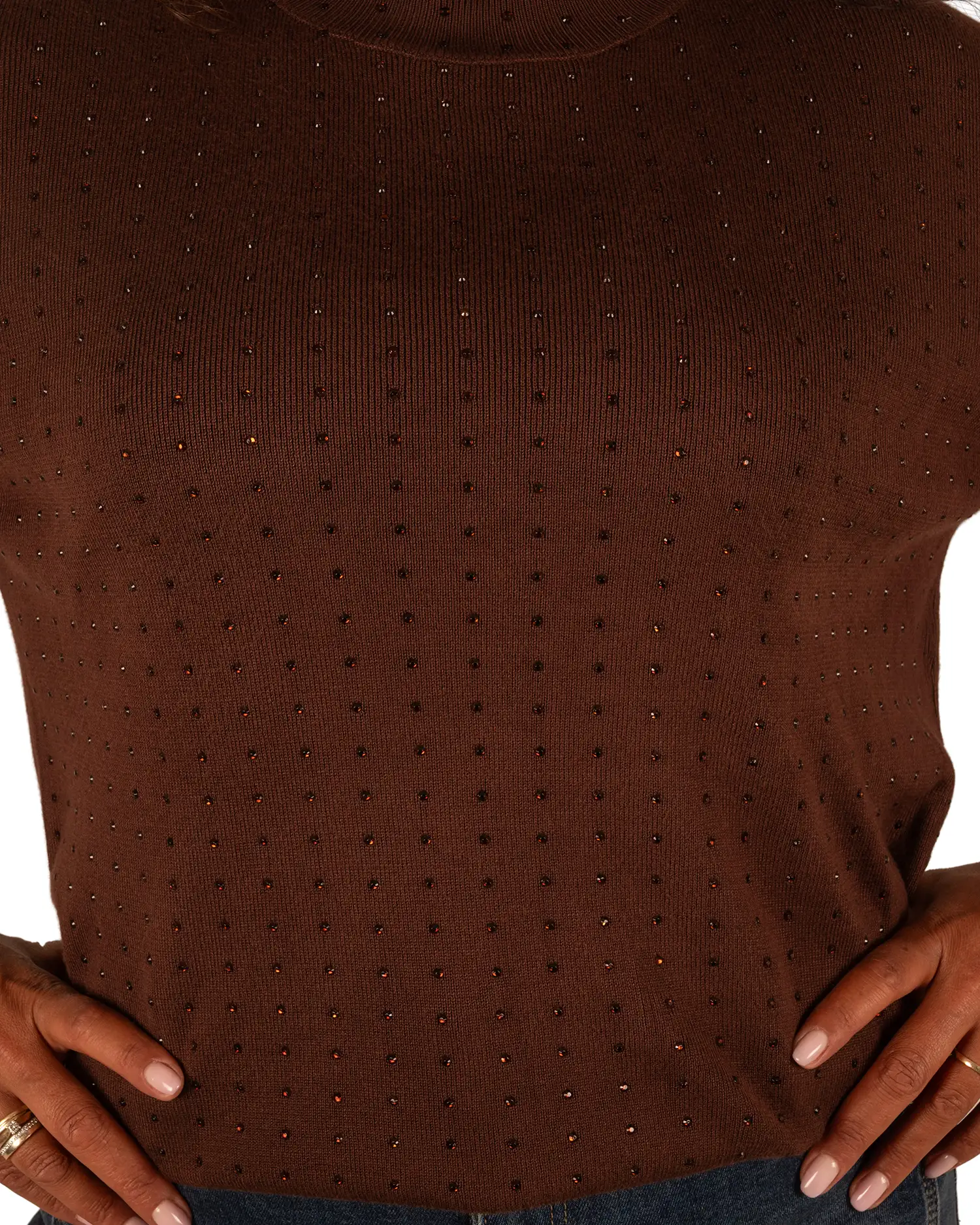 Donkerbruin shirt glitter van My Fave - Afbeelding 4