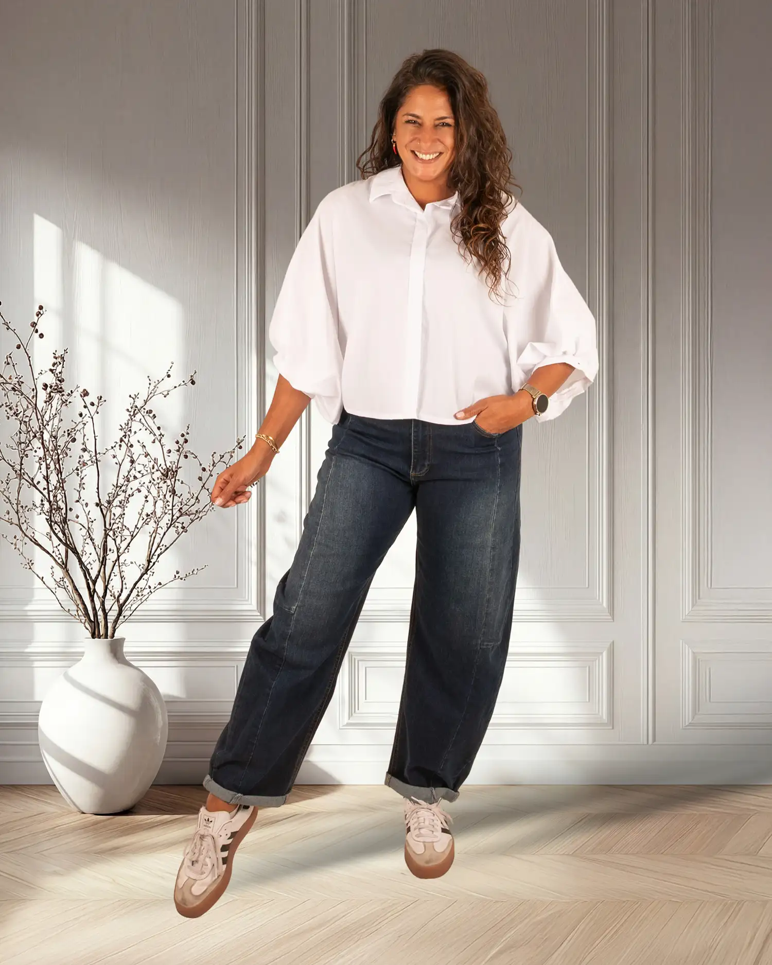 Witte oversized blouse van Gemma Ricceri - Afbeelding 2