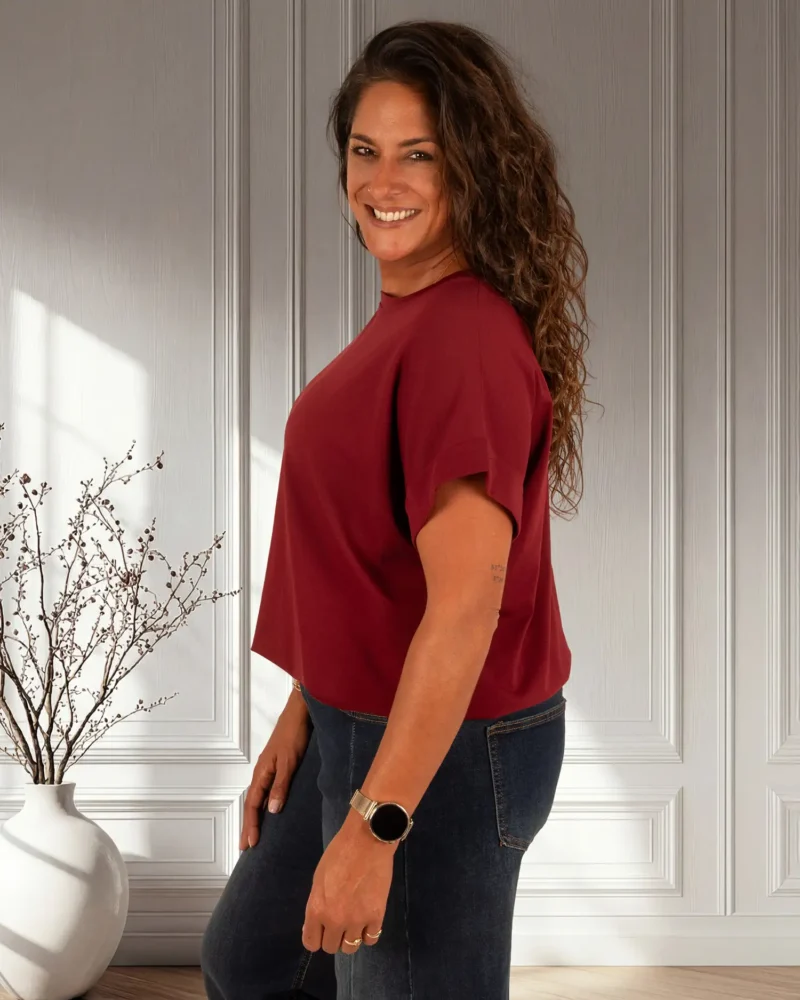 Bordeaux ballon shirt van Gemma Ricceri - Afbeelding 4