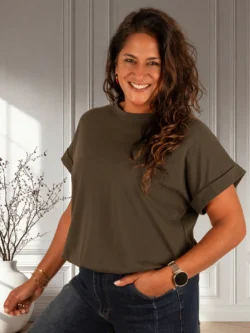 Legergroen ballon shirt van Gemma Ricceri
