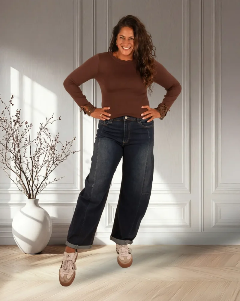 Donkerbruin shirt lace van My Fave - Afbeelding 2