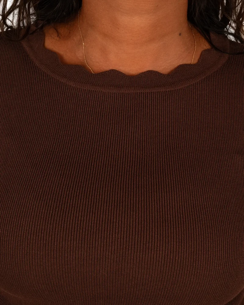 Donkerbruin shirt lace van My Fave - Afbeelding 5
