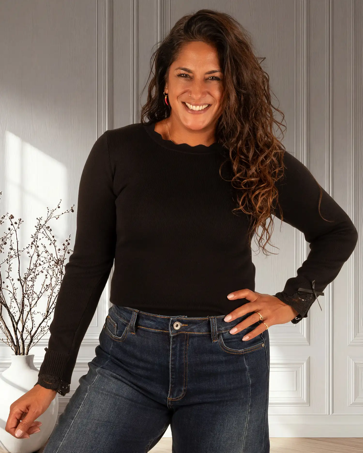 Zwart shirt lace van My Fave - Afbeelding 3