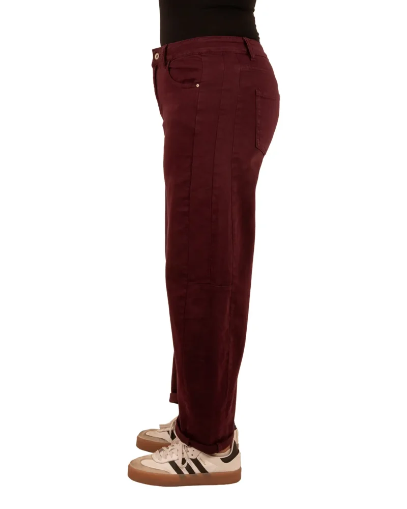 Bordeaux barrel wide leg jeans van Gemma Ricceri - Afbeelding 3