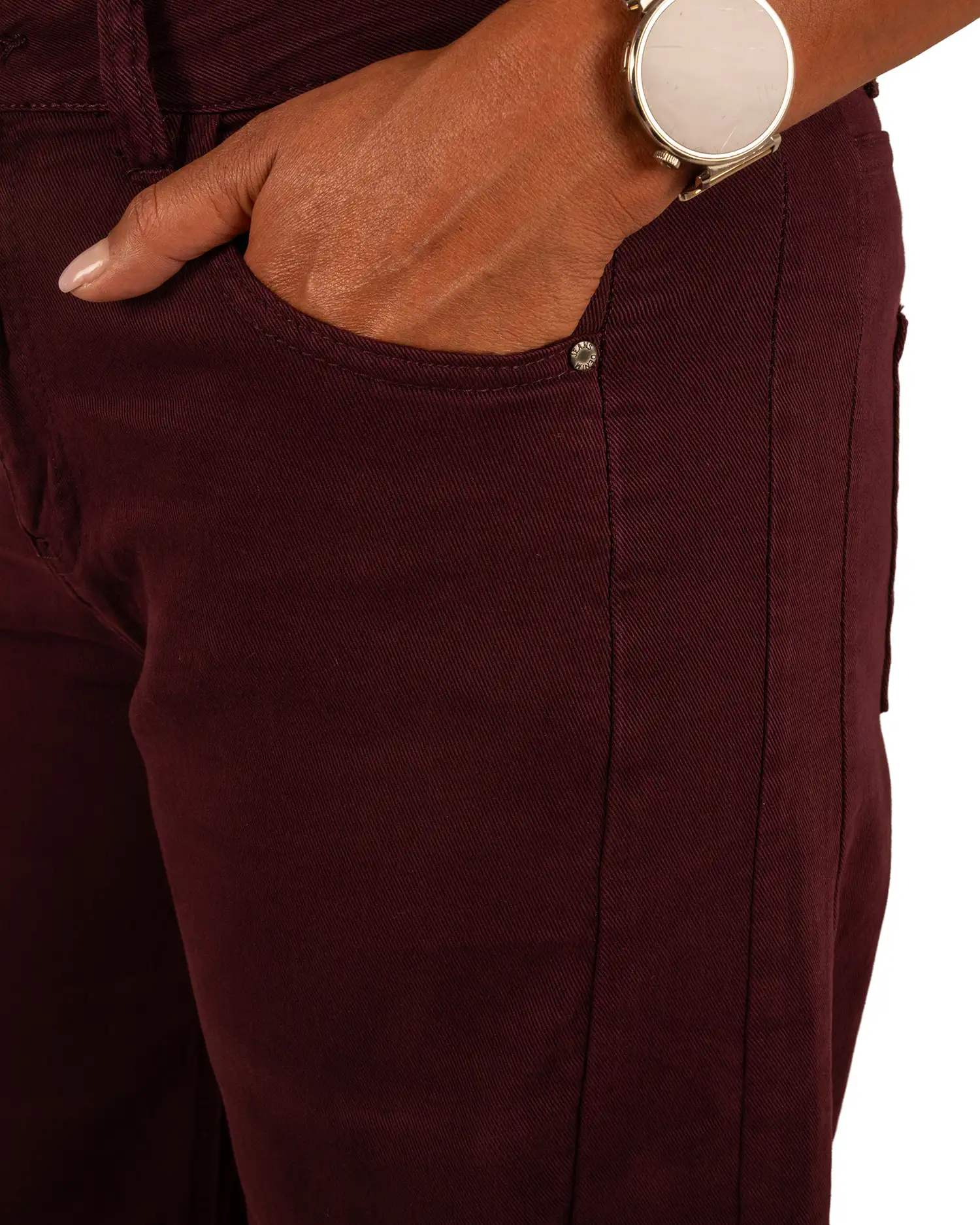 Bordeaux barrel wide leg jeans van Gemma Ricceri - Afbeelding 5