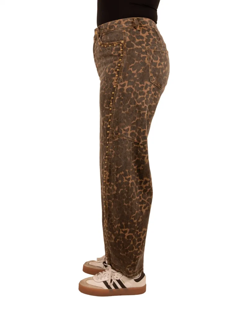 Panterprint balloon jeans met studs van Jewelly - Afbeelding 4