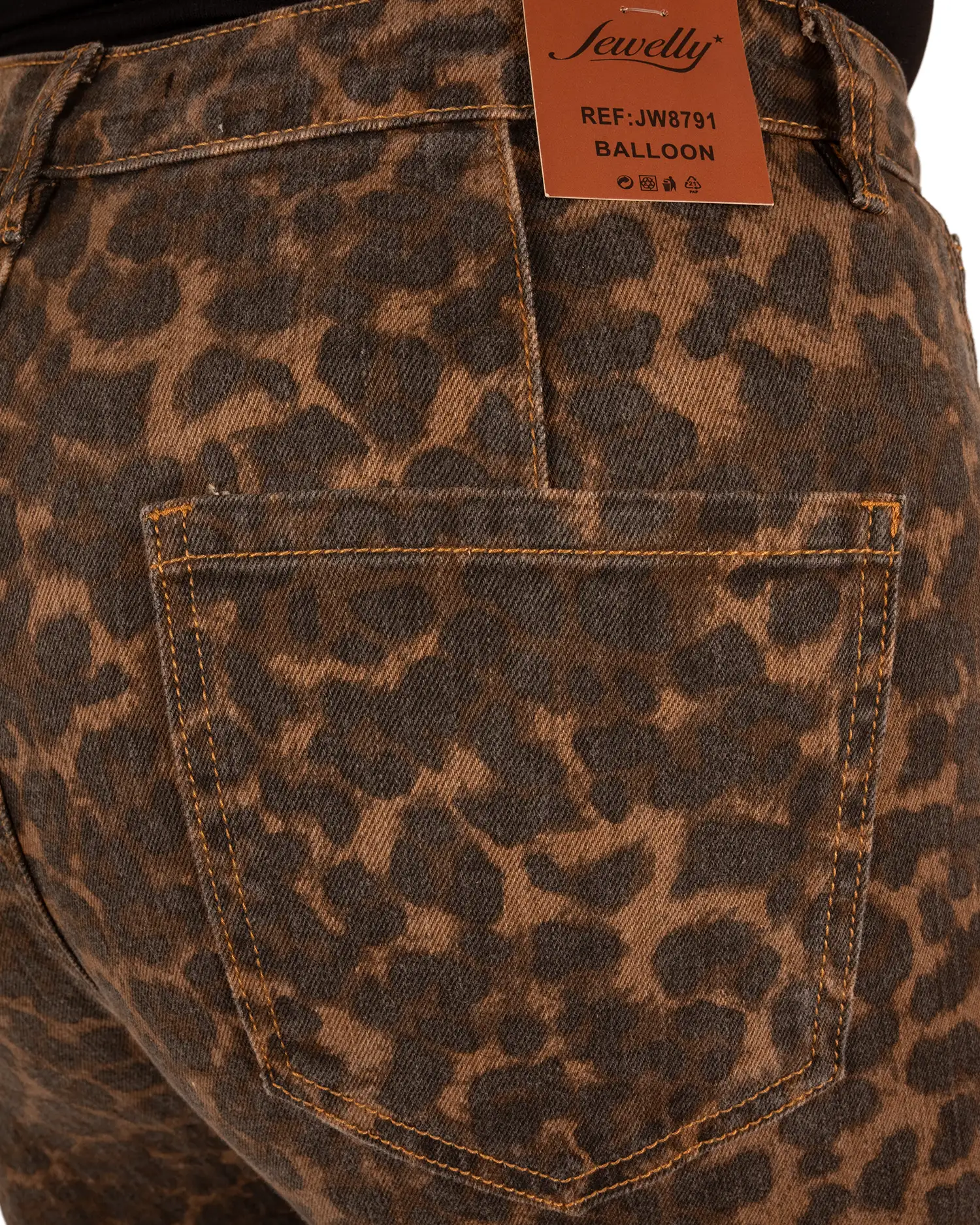 Panterprint balloon jeans met studs van Jewelly - Afbeelding 6