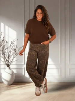Panterprint balloon jeans met studs van Jewelly