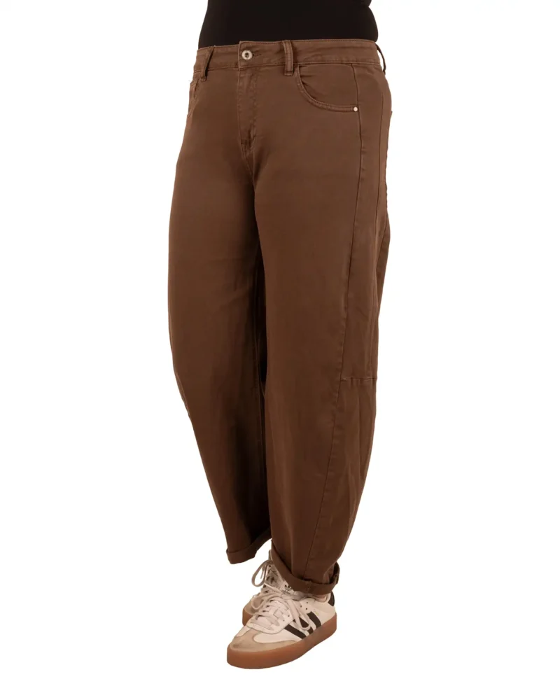 Bruine barrel wide leg jeans van Gemma Ricceri - Afbeelding 2