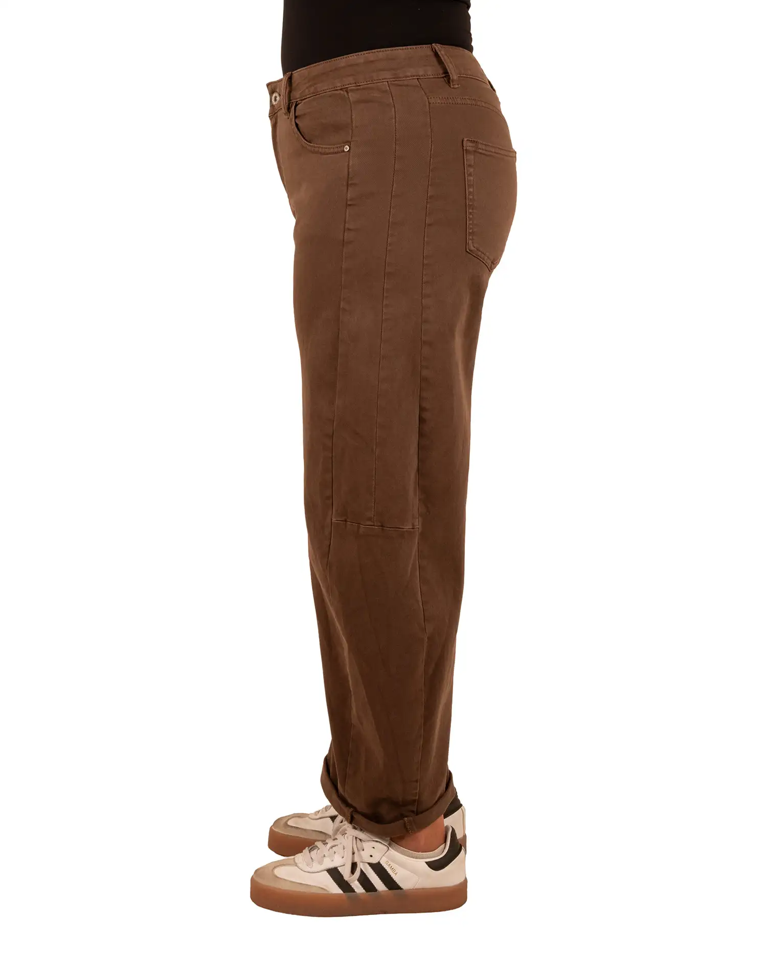 Bruine barrel wide leg jeans van Gemma Ricceri - Afbeelding 4