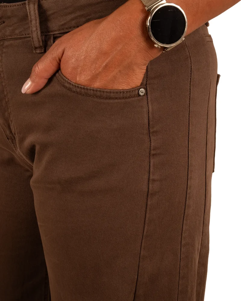 Bruine barrel wide leg jeans van Gemma Ricceri - Afbeelding 5