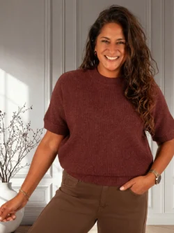 Bordeaux gebreide trui van D&Z Fashion