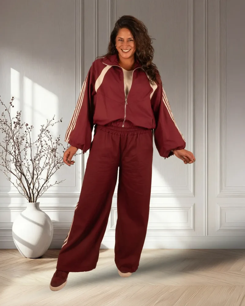 Bordeaux broek/ballonbroek met strepen van El-Vita - Afbeelding 3