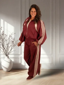 Bordeaux broek/ballonbroek met strepen van El-Vita