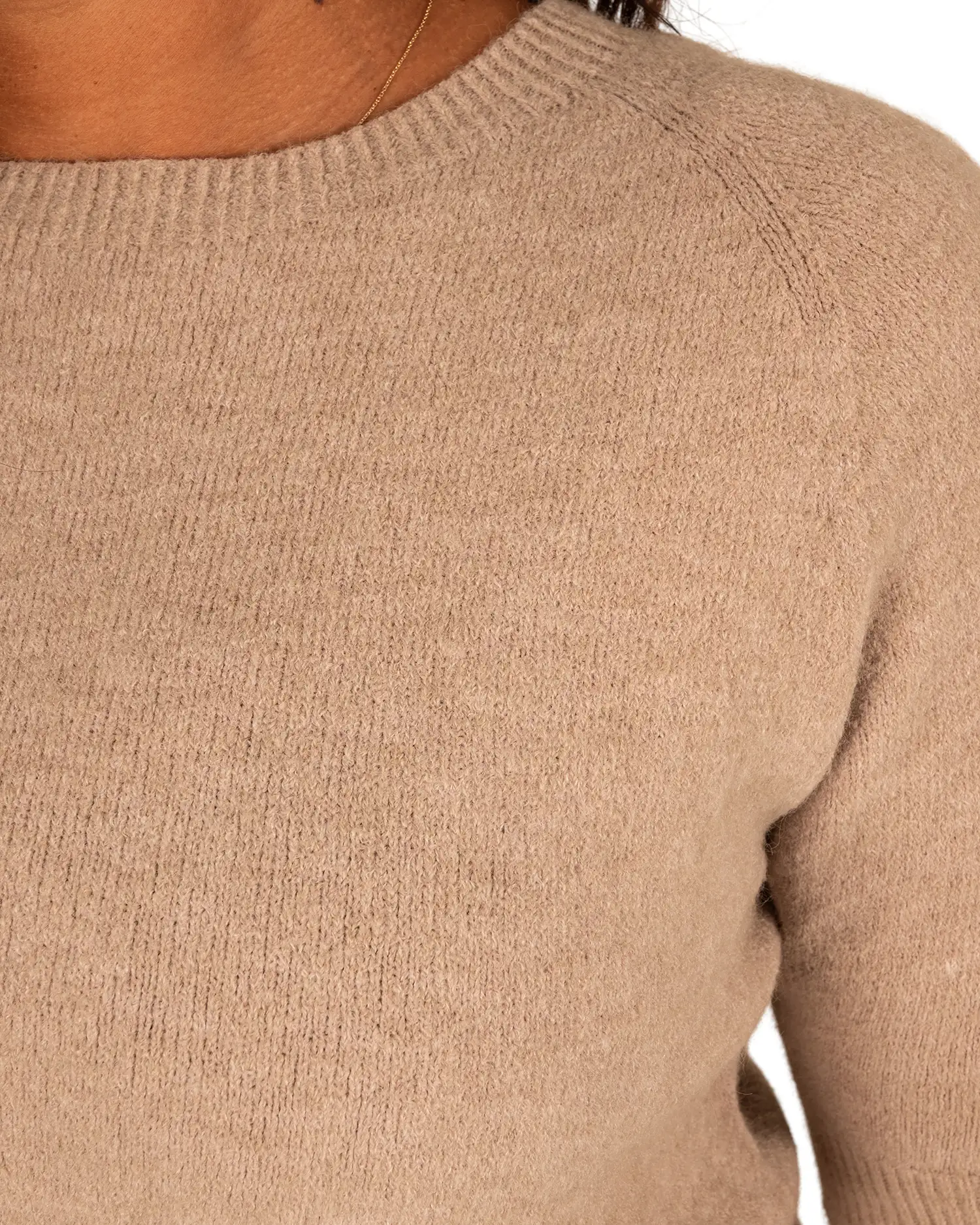 Beige gebreide trui met korte mouw van Monday Afternoon - Afbeelding 5
