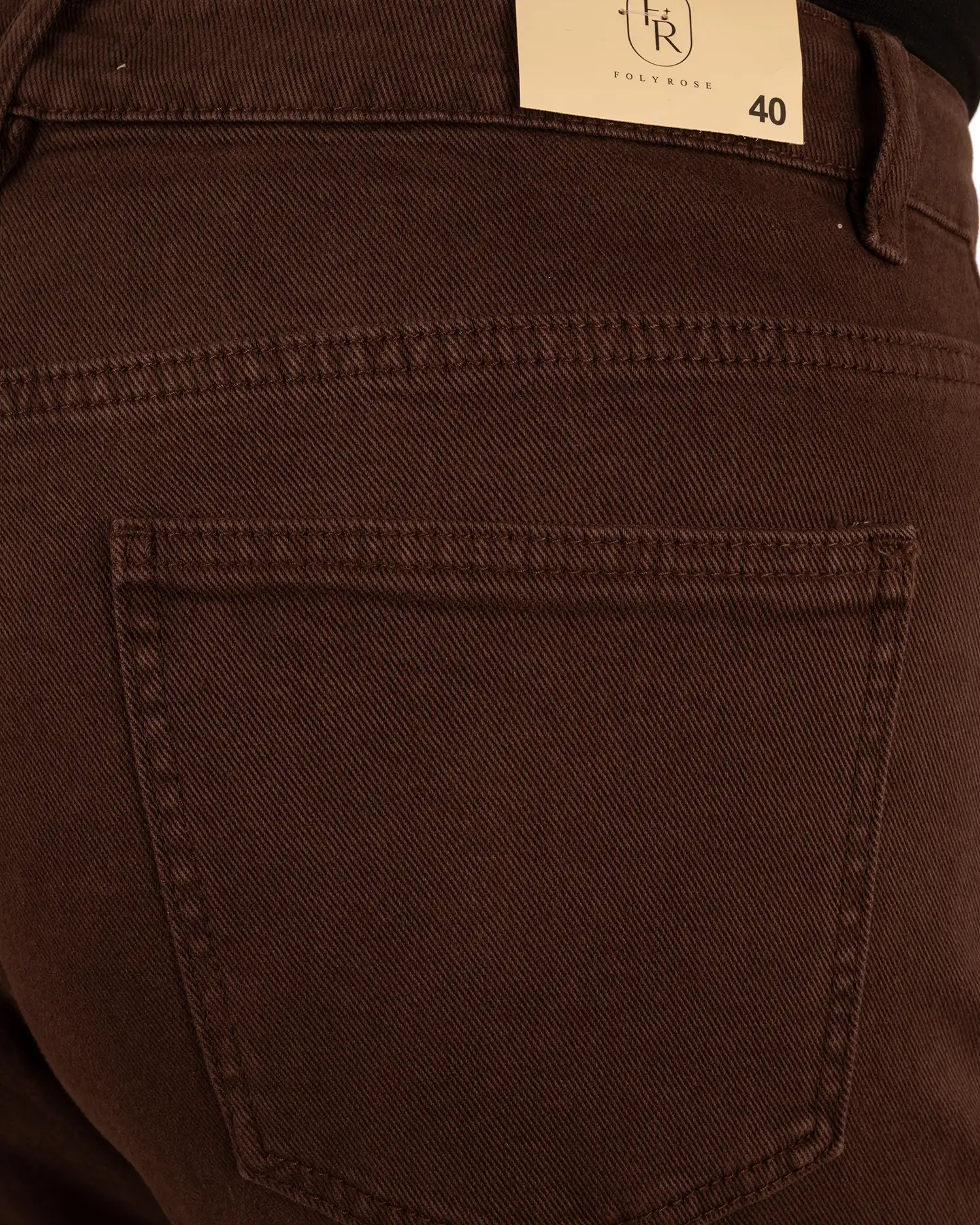 Donkerbruine balloon jeans strass van Folyrose - Afbeelding 6