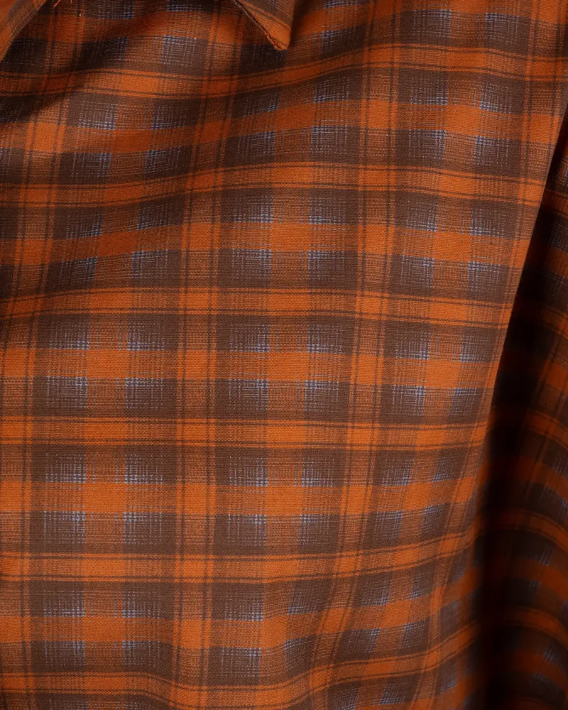 Roest/bruin geruite oversized blouse van Gemma Ricceri - Afbeelding 6
