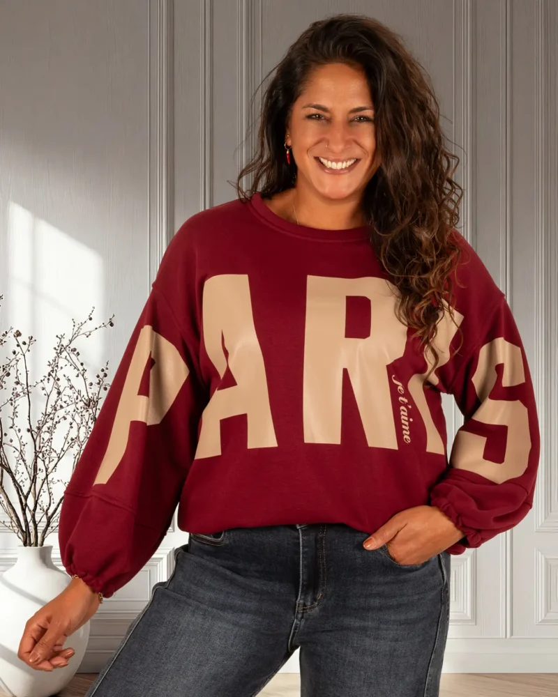 Bordeaux sweater "Paris" van Mooij