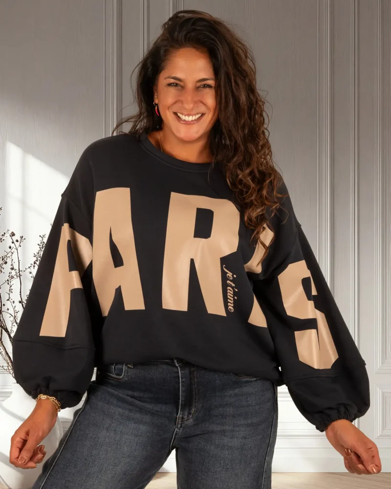 Donkerblauwe sweater "Paris" van Mooij