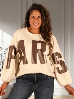 Ecru sweater "Paris" van Mooij