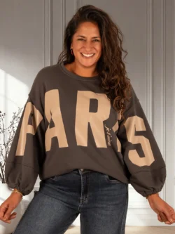 Donkergrijze sweater "Paris" van Mooij