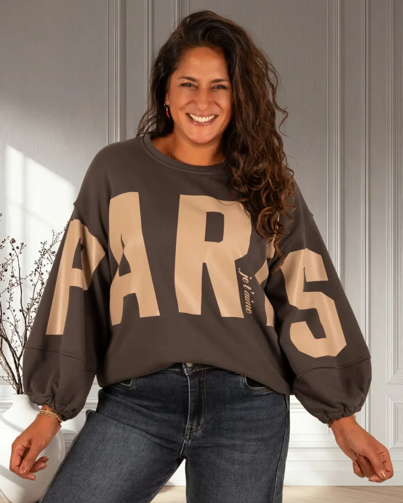 Donkergrijze sweater "Paris" van Mooij